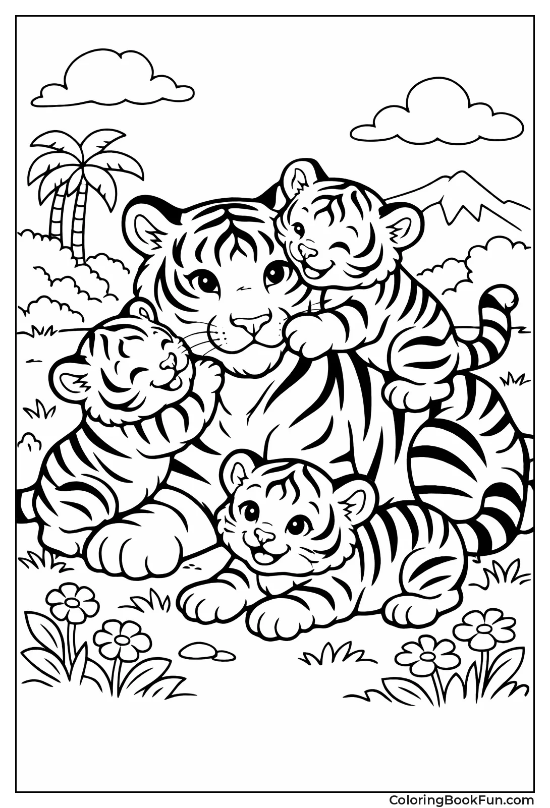 Playful Tiger Family