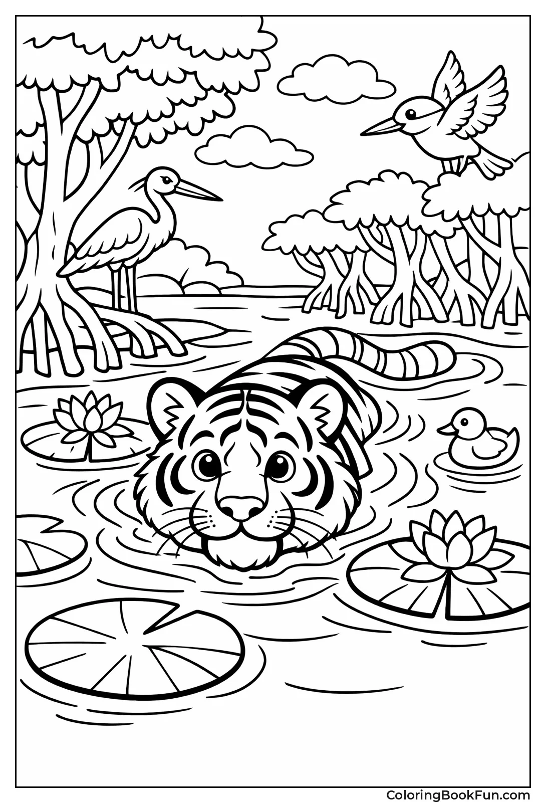 Swamp Swimming Tiger