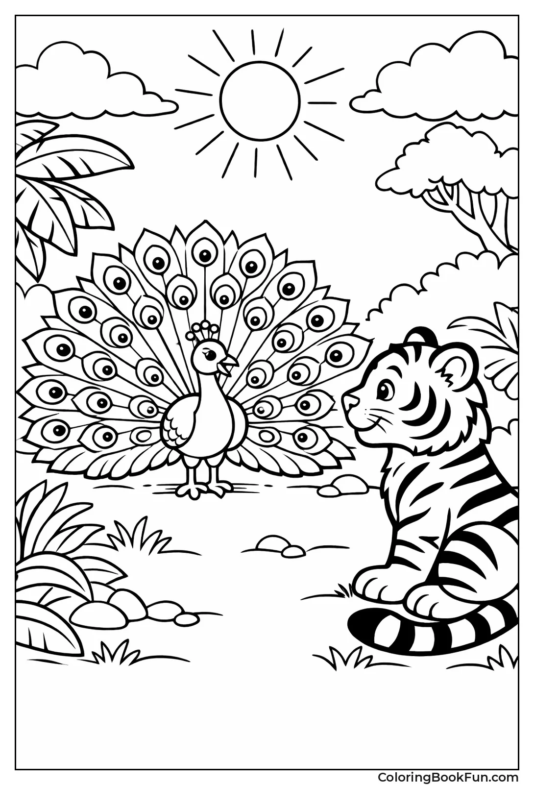 Tiger Watching Peacock