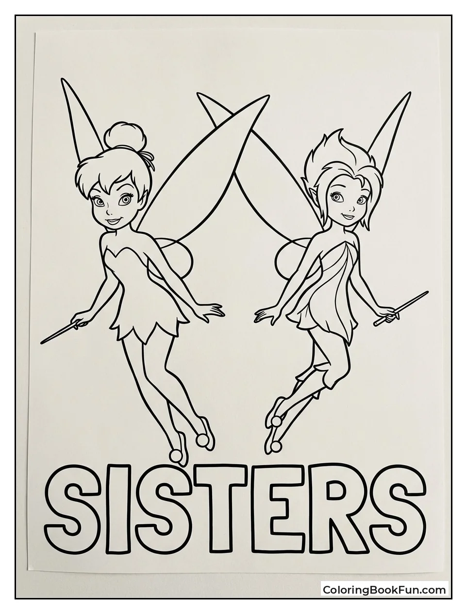 Tinkerbell and Periwinkle Wings Touching