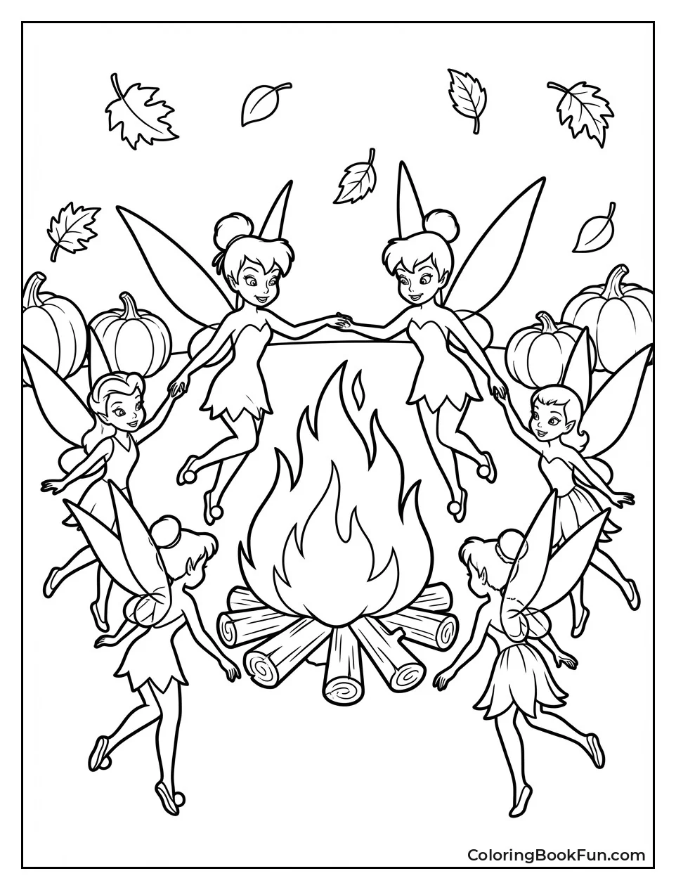 Fairies Dancing Bonfire Revelry