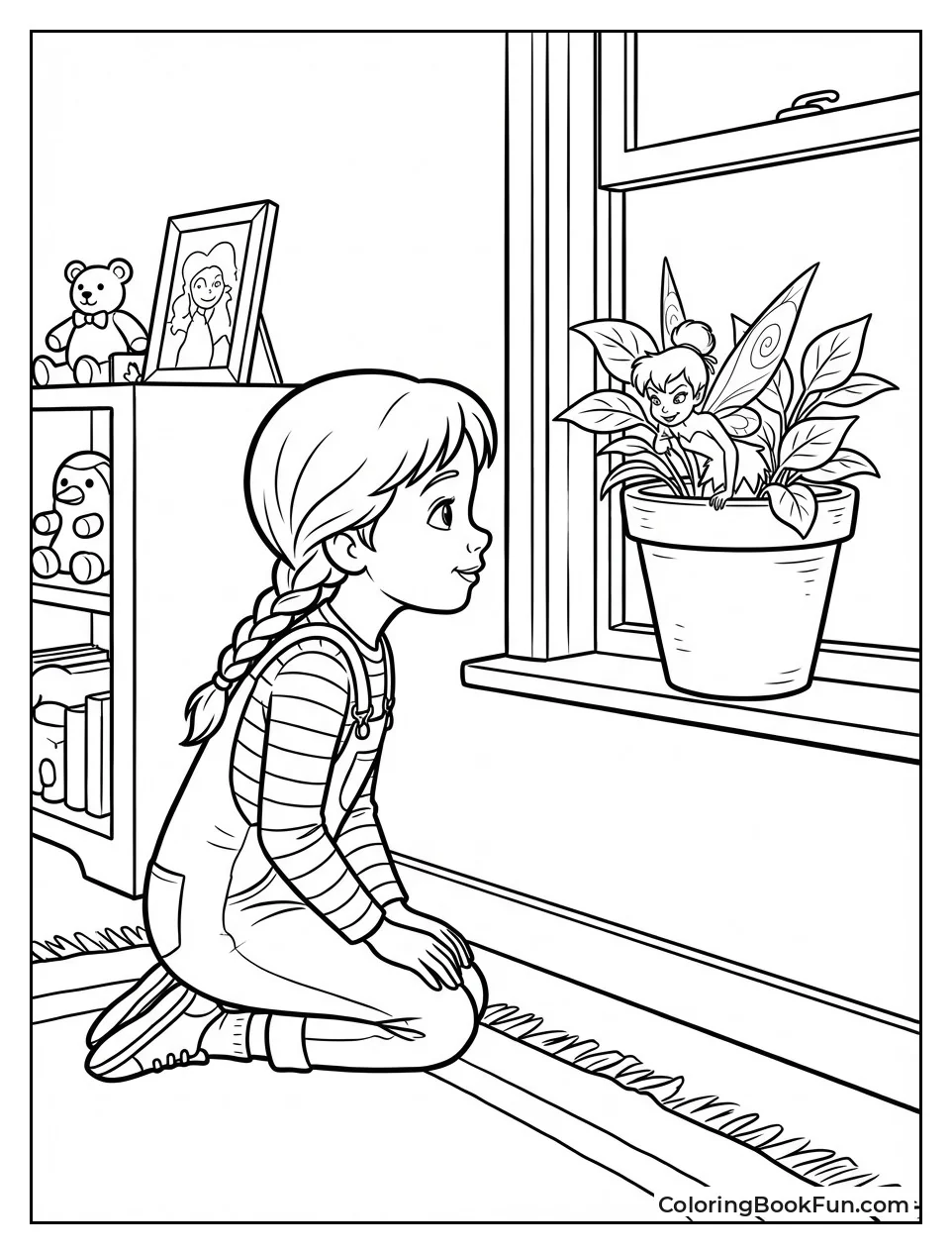 Tinkerbell Hiding in Flowerpot