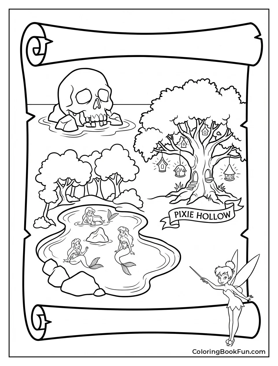 Never Land Colorful Map