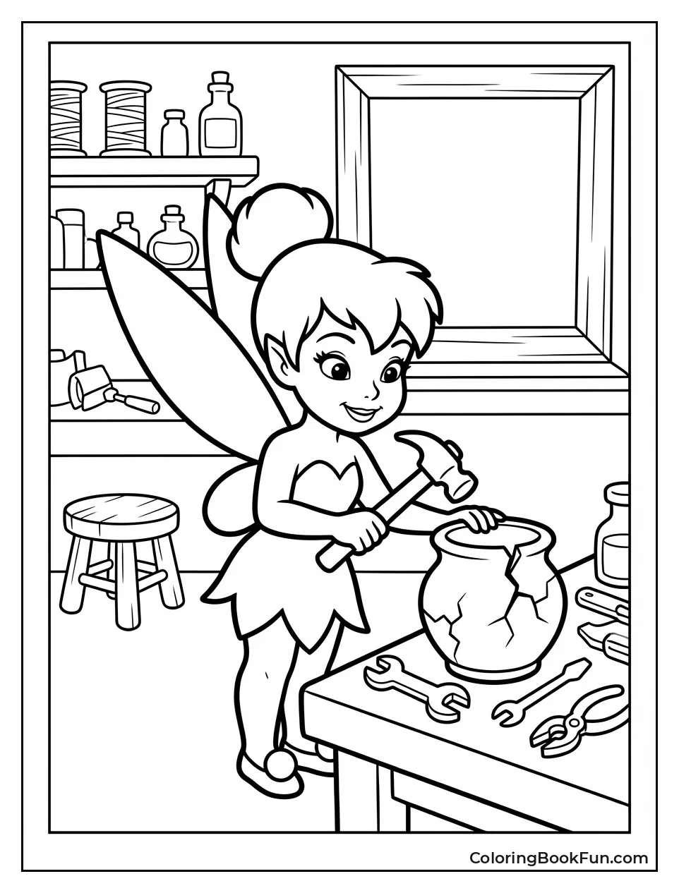 Tinkerbell Repairing Broken Pot
