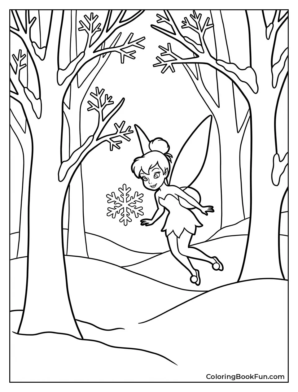 Snowy Winter Woods Border