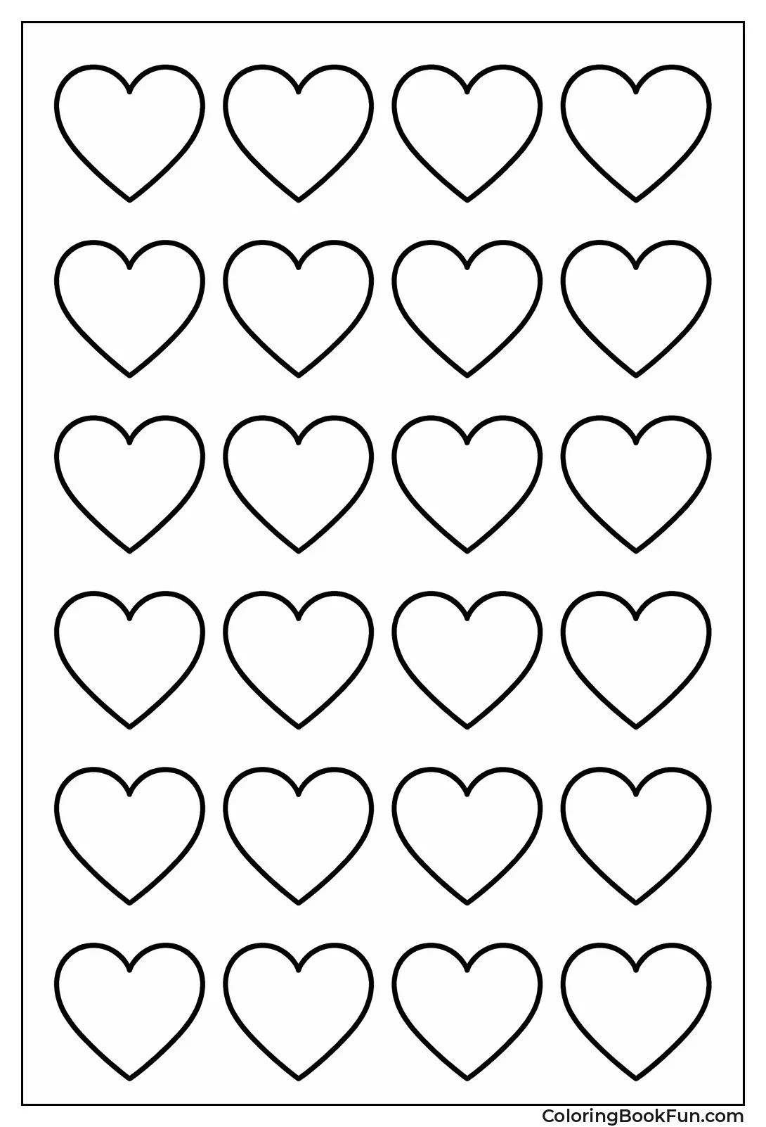 Grid of Twenty Tiny Hearts