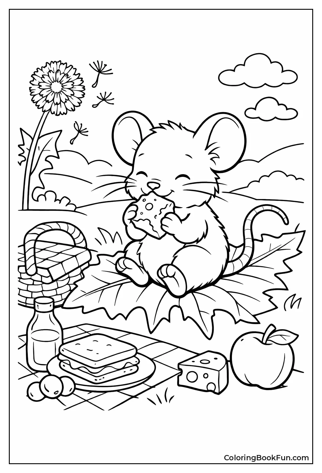 Mouse Eats Giant Cheese Crumb