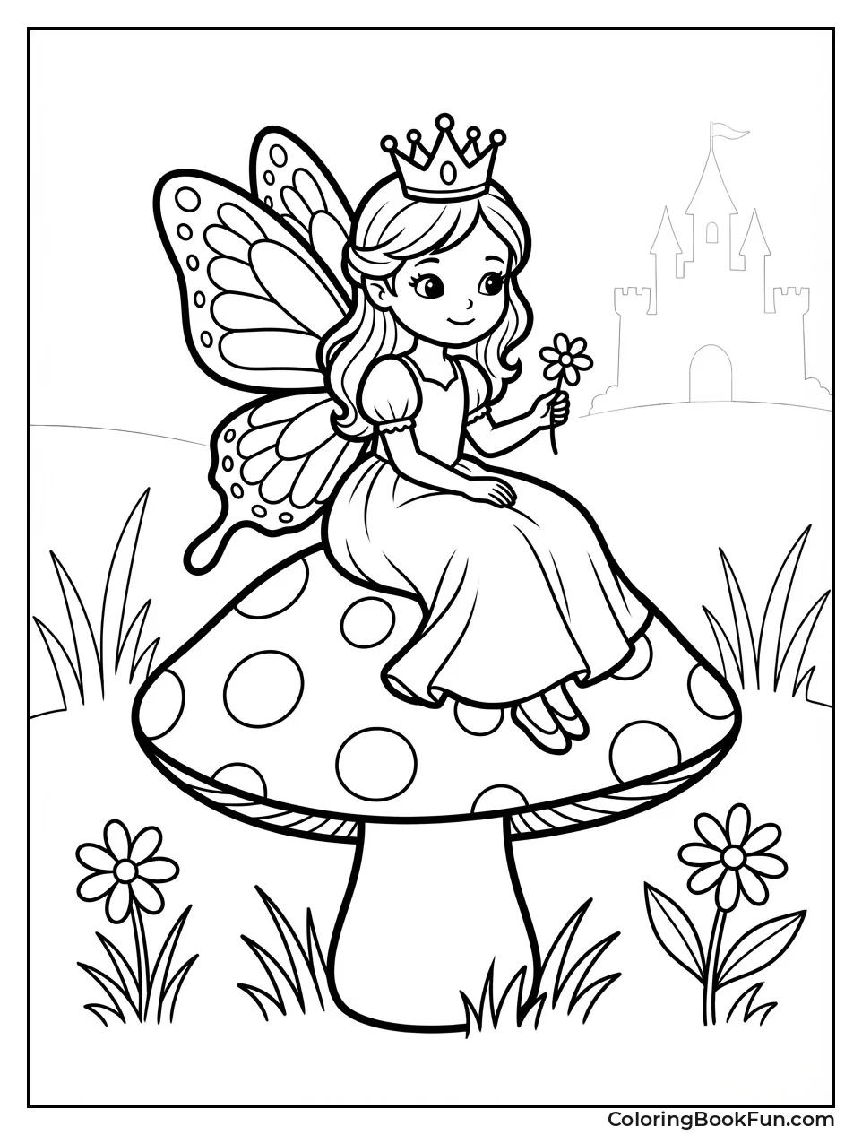 Tiny Fairy Princess on Mushroom