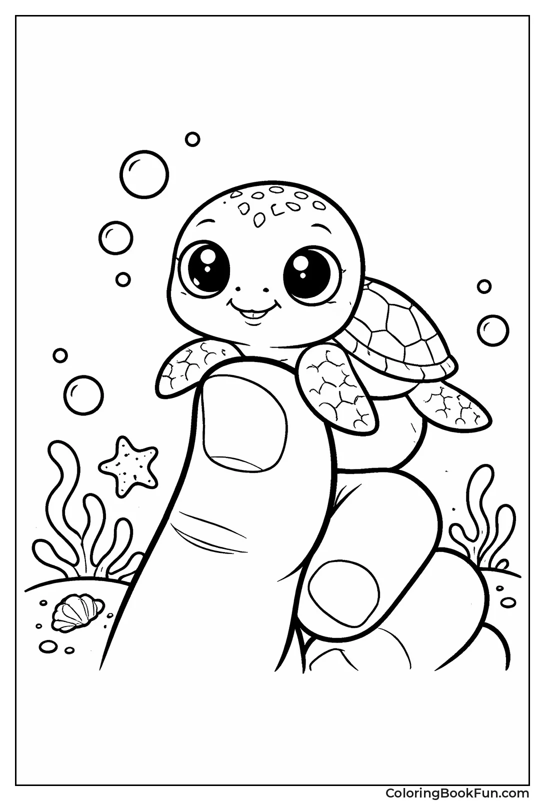 Tiny Turtle on Finger