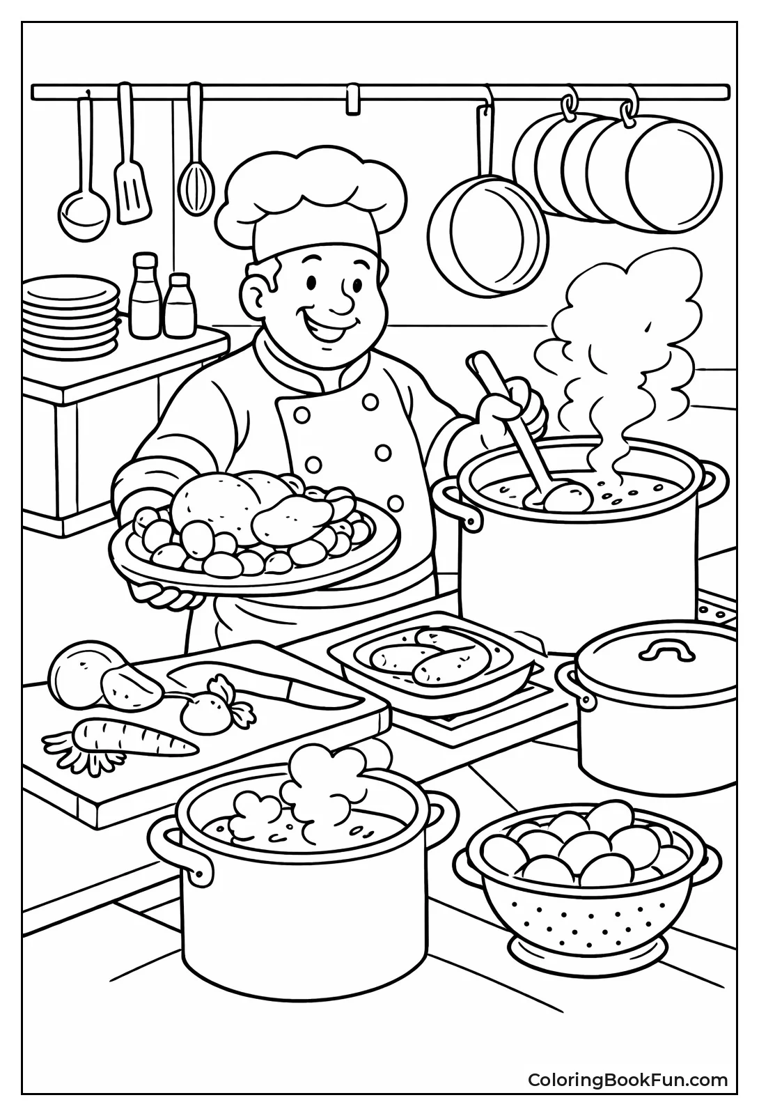 Chef Cooking Big Meal