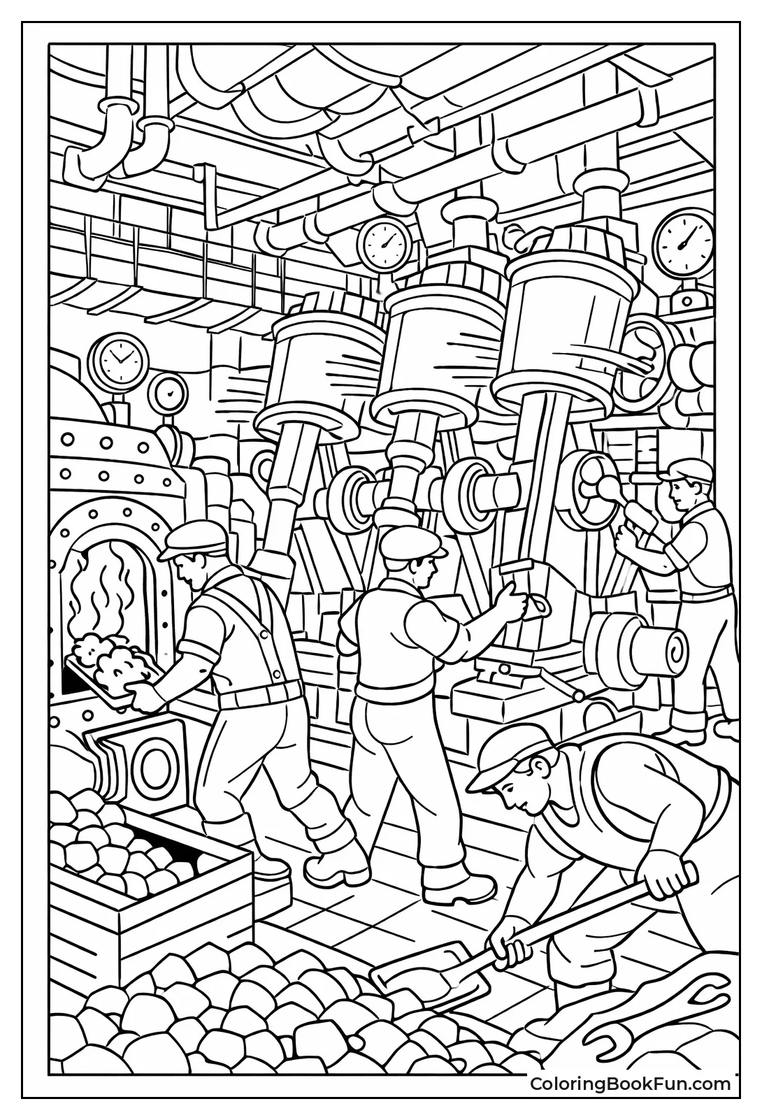 Workers in Engine Room