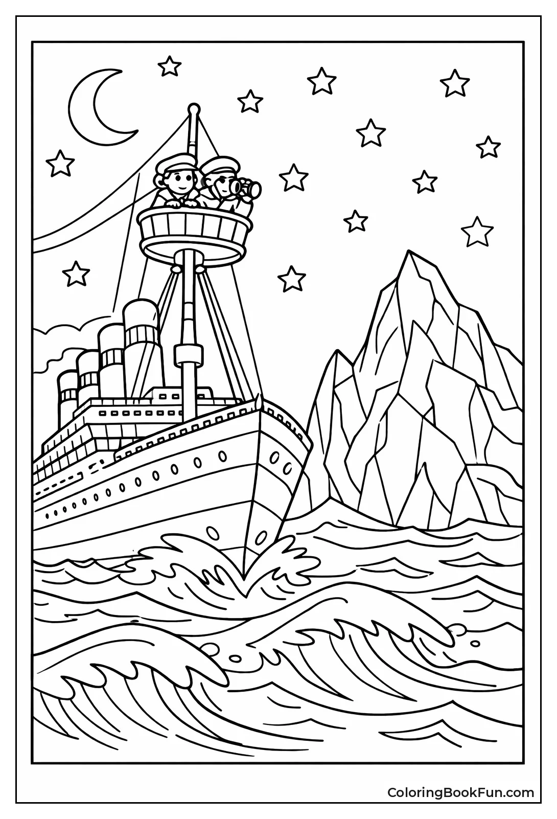 Titanic Hits Night Iceberg