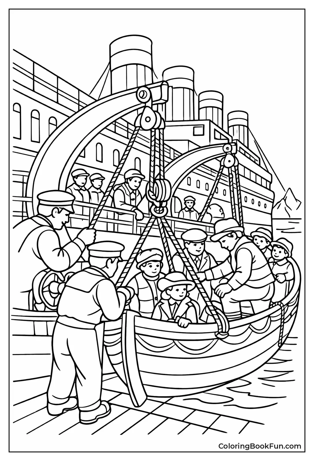 Crew Launching Lifeboats