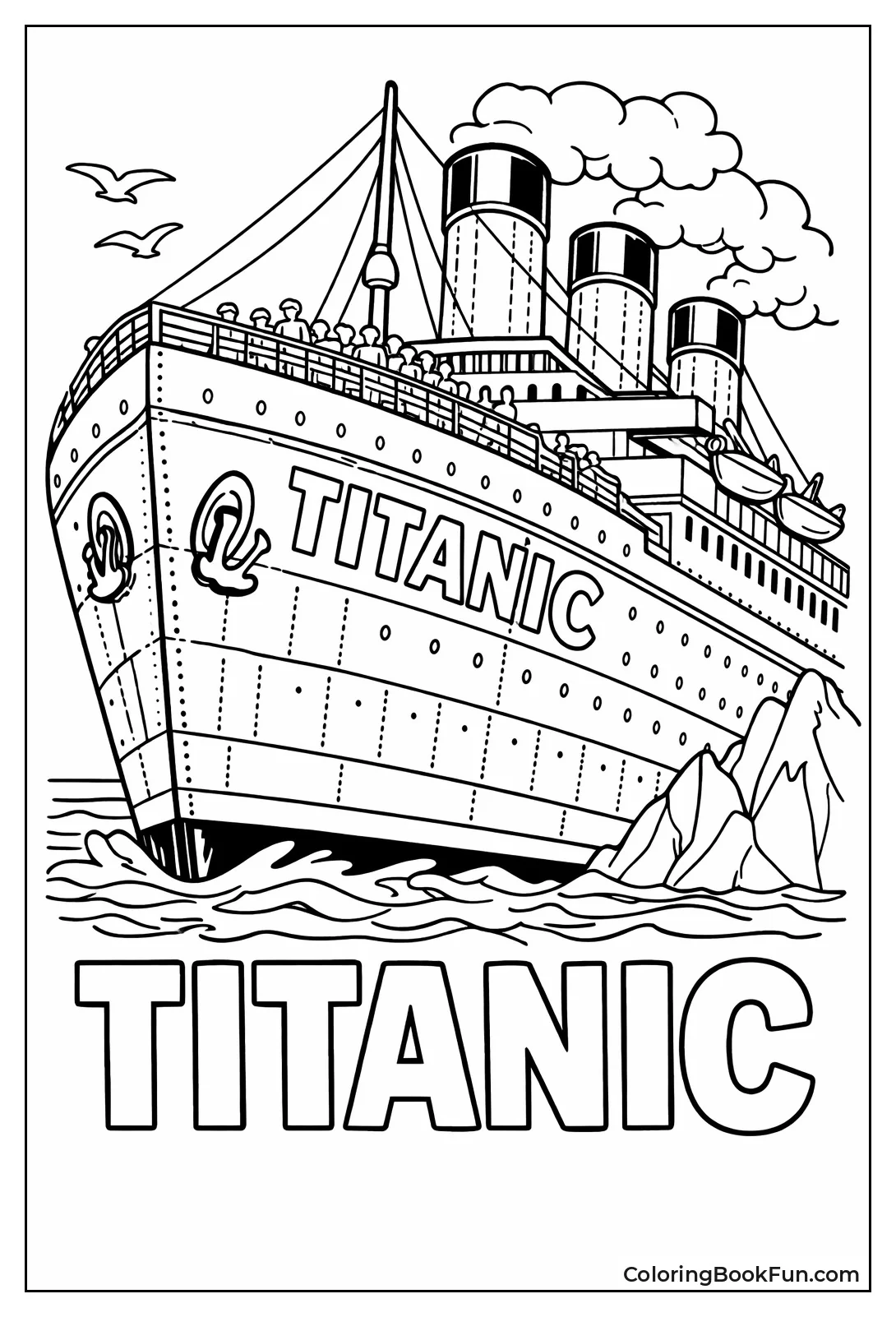 Titanic Name on Ship Bow