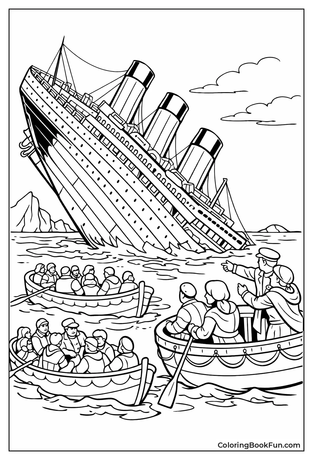 Sinking Titanic Bow Rising