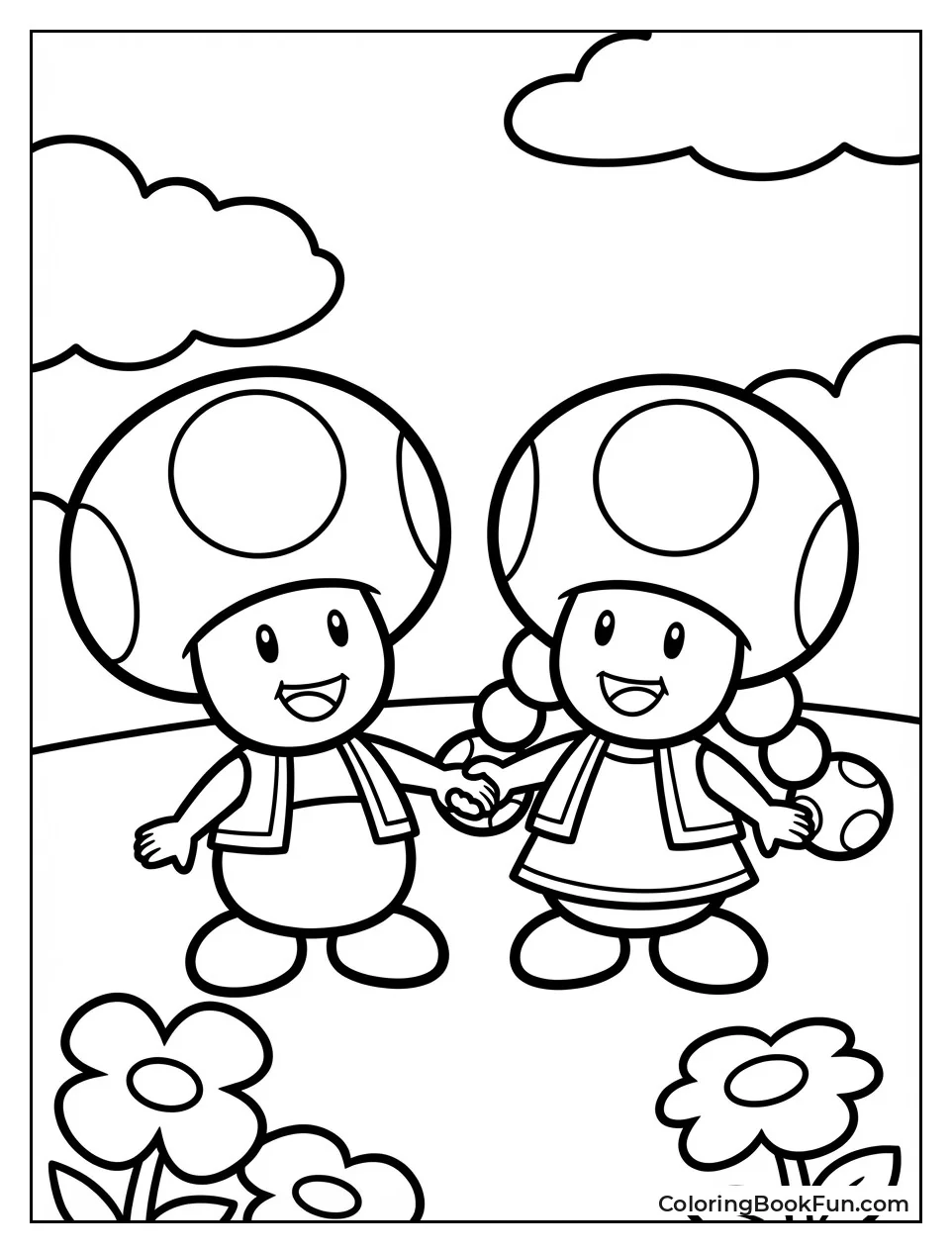 Toad and Toadette Hold Hands