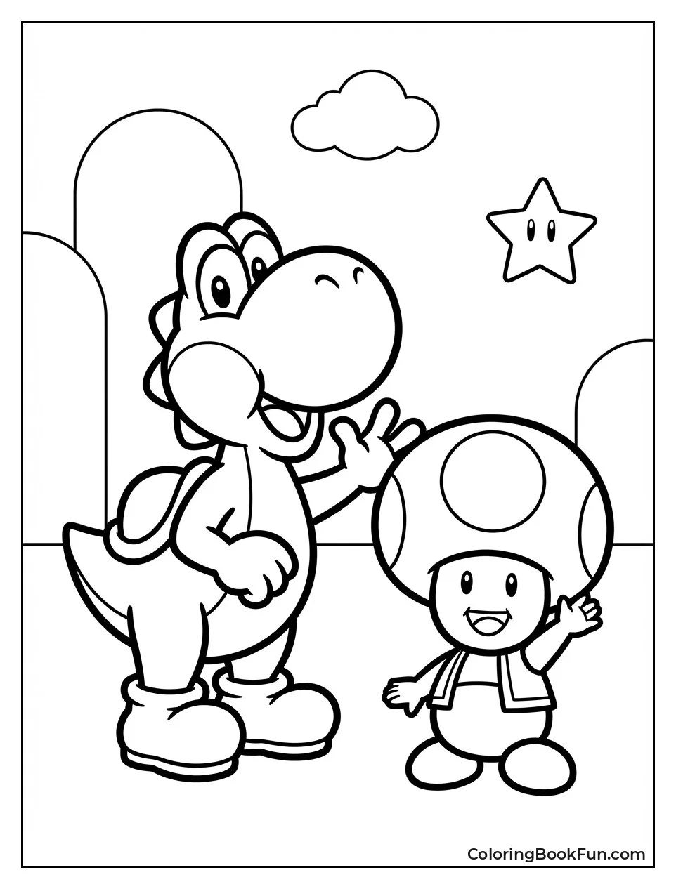 Toad Standing with Yoshi