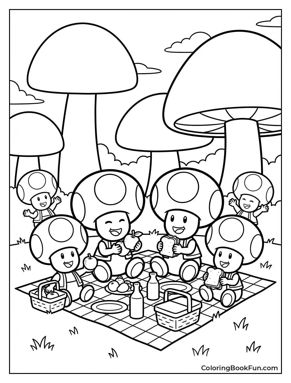 Toad Family Enjoys Picnic