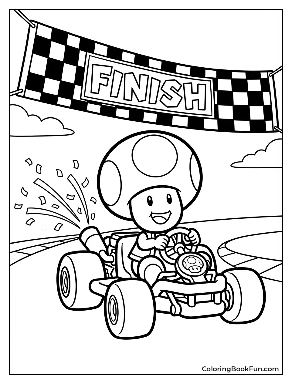 Toad Wins Kart Race