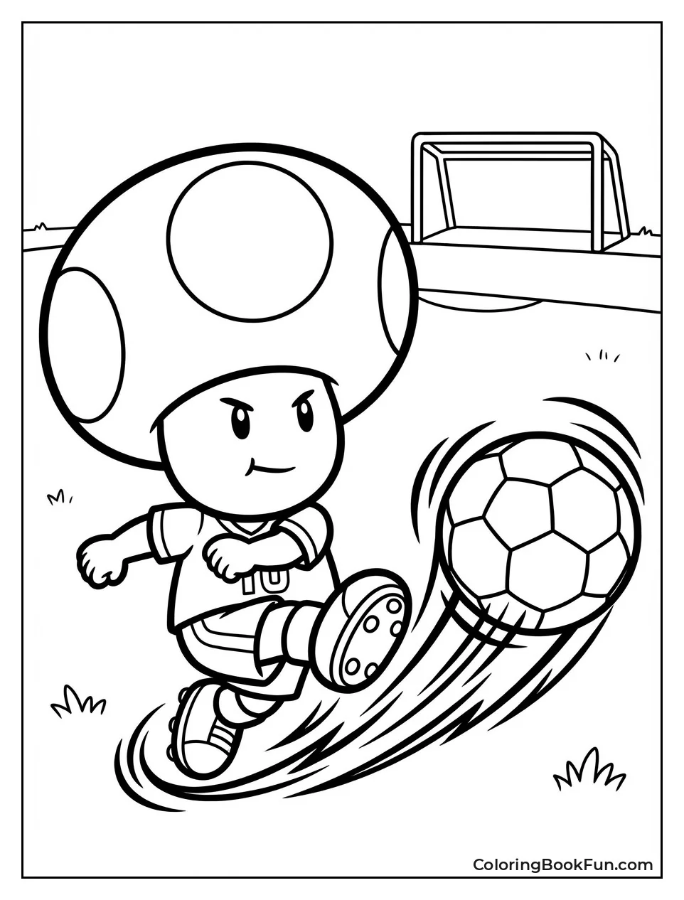 Toad Kicks Soccer Ball