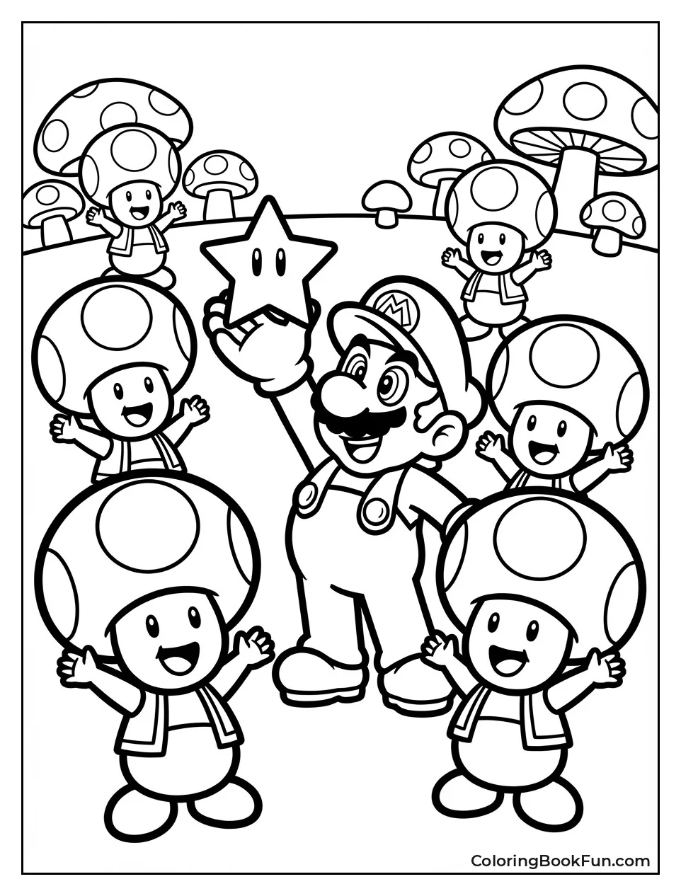 Toads Cheer for Mario