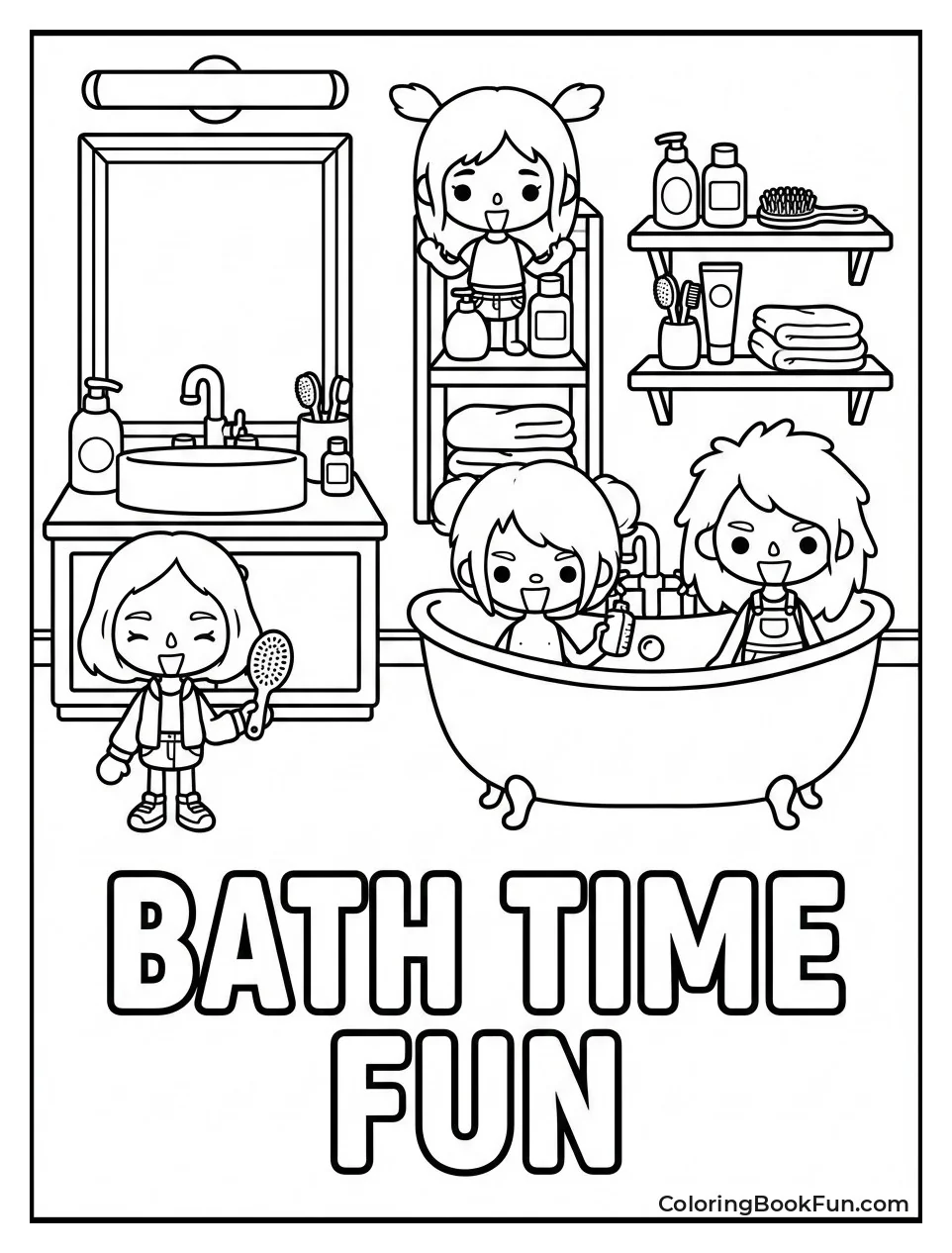 Playful Toca Bathroom Scene