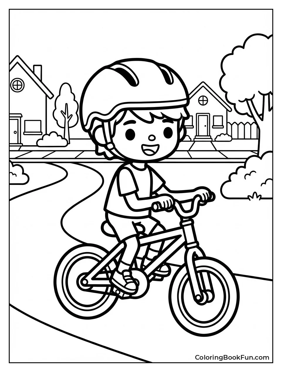 Kid Riding Colorful Bike