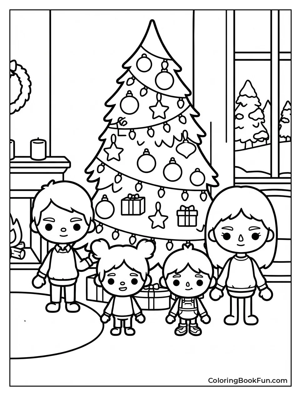 Family Decorating Christmas Tree