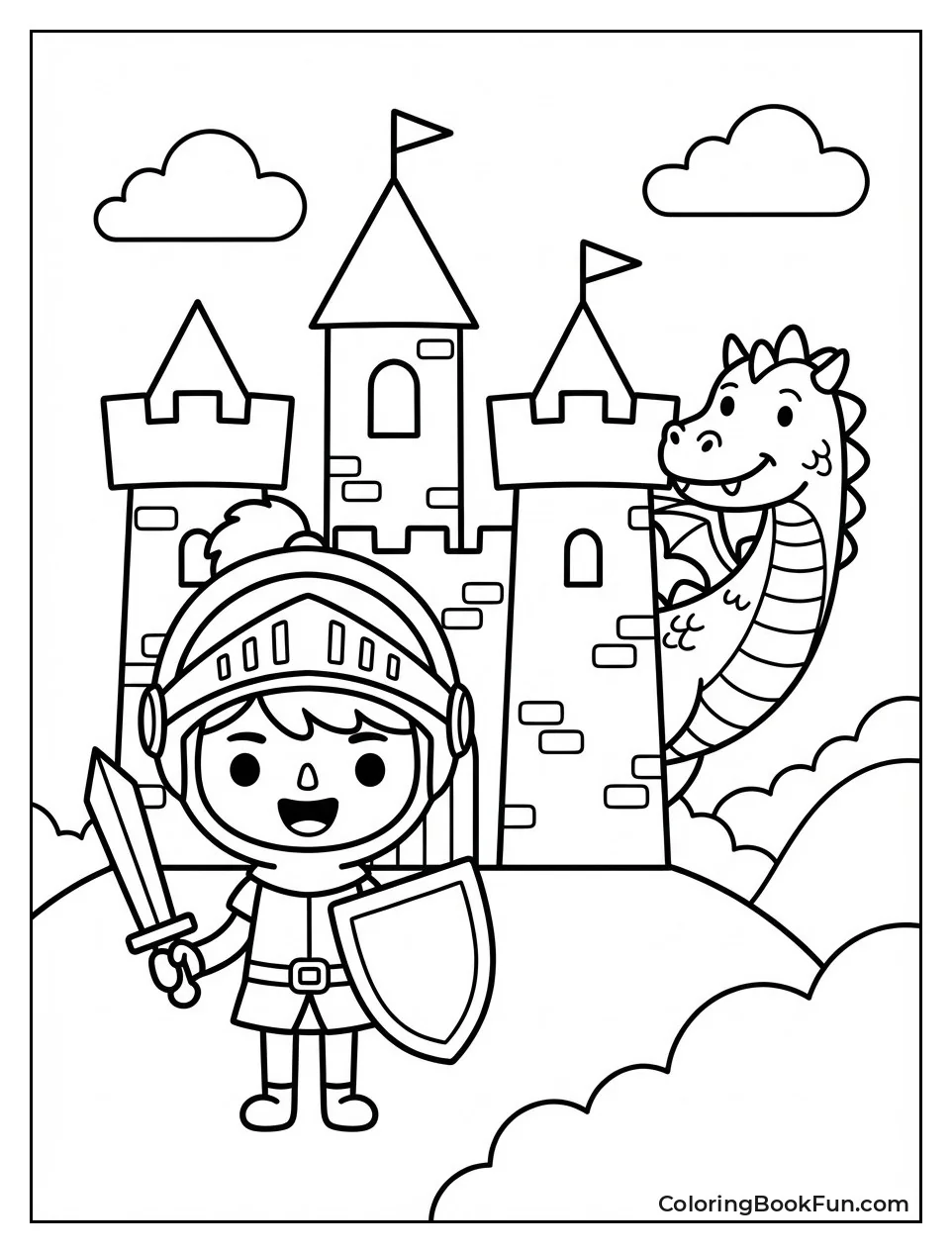 Knight with Castle Dragon