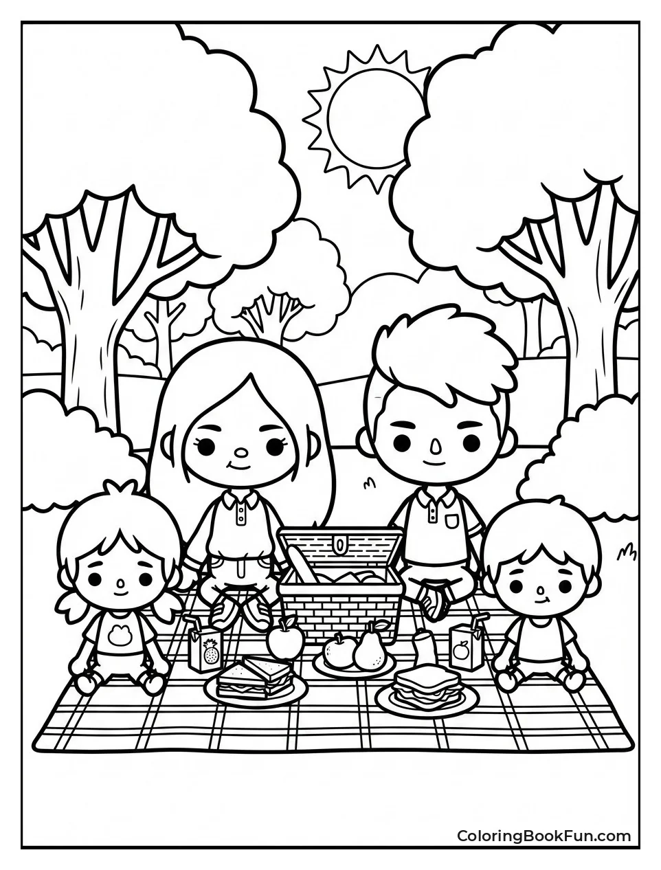 Family Picnicking Park Basket