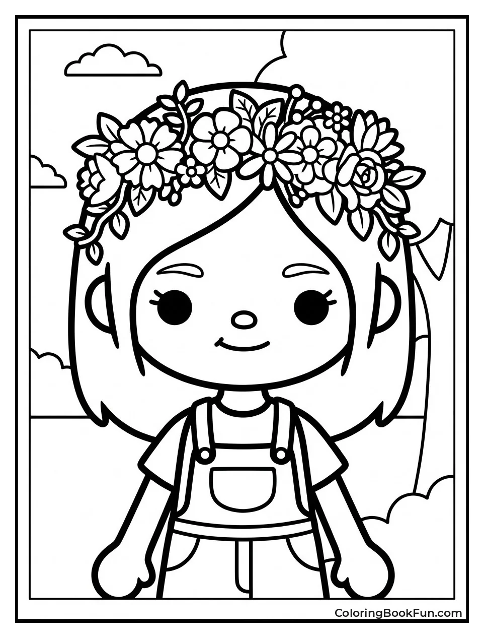 Girl Wearing Flower Crown