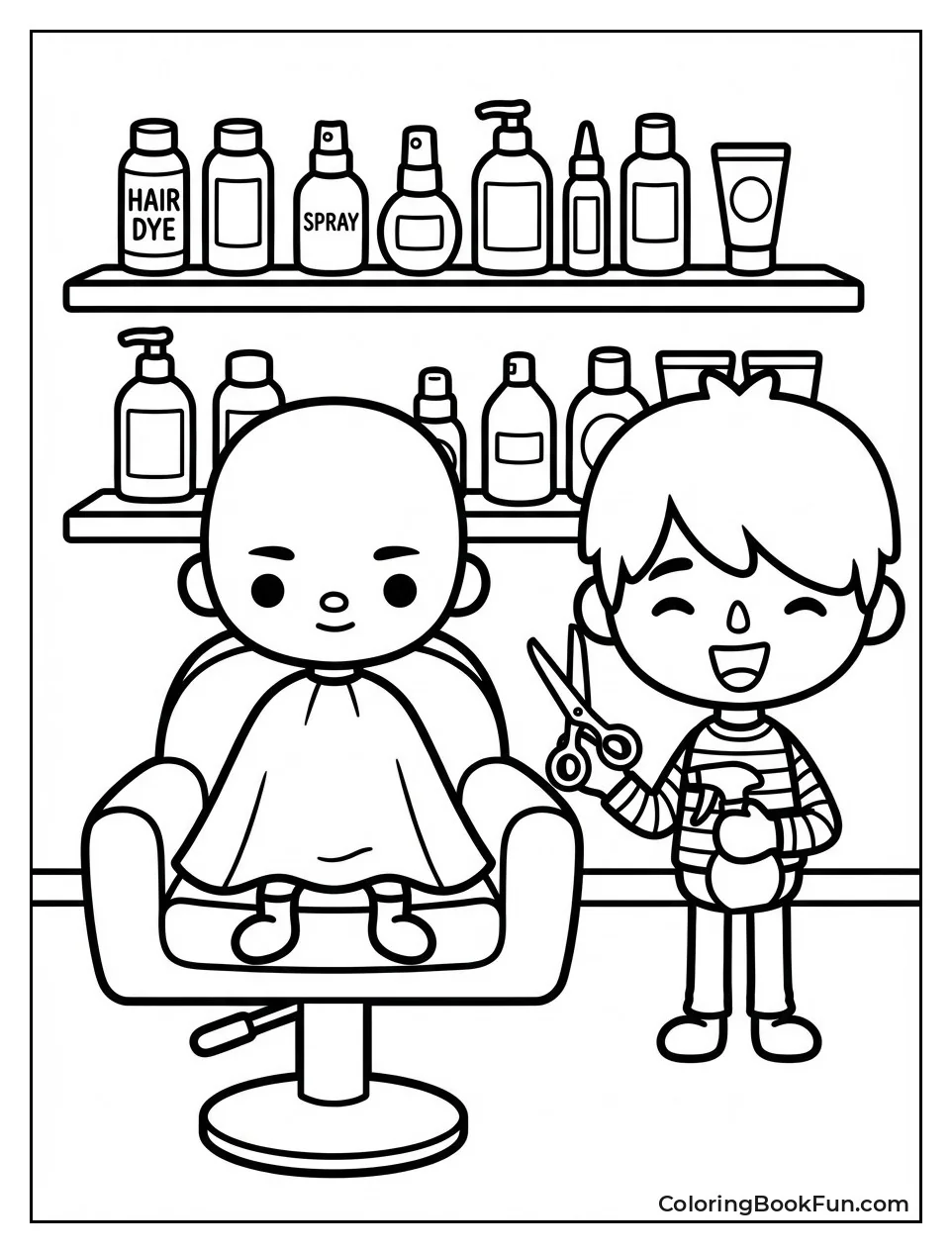 Stylist Cutting Hair Salon