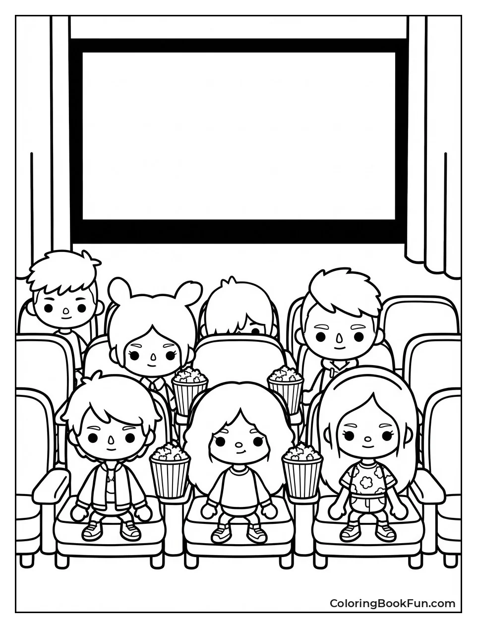 Watching Movie with Popcorn