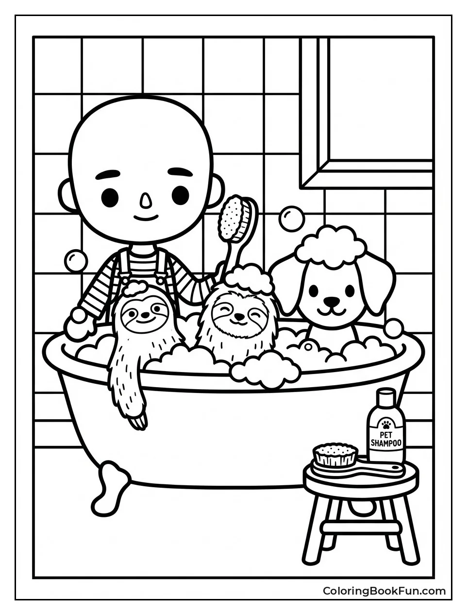 Washing Sloth Dog Bath