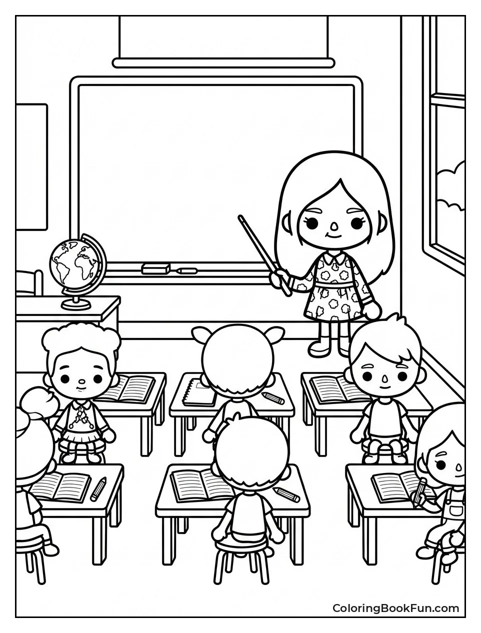 Teacher Writing Classroom Blackboard