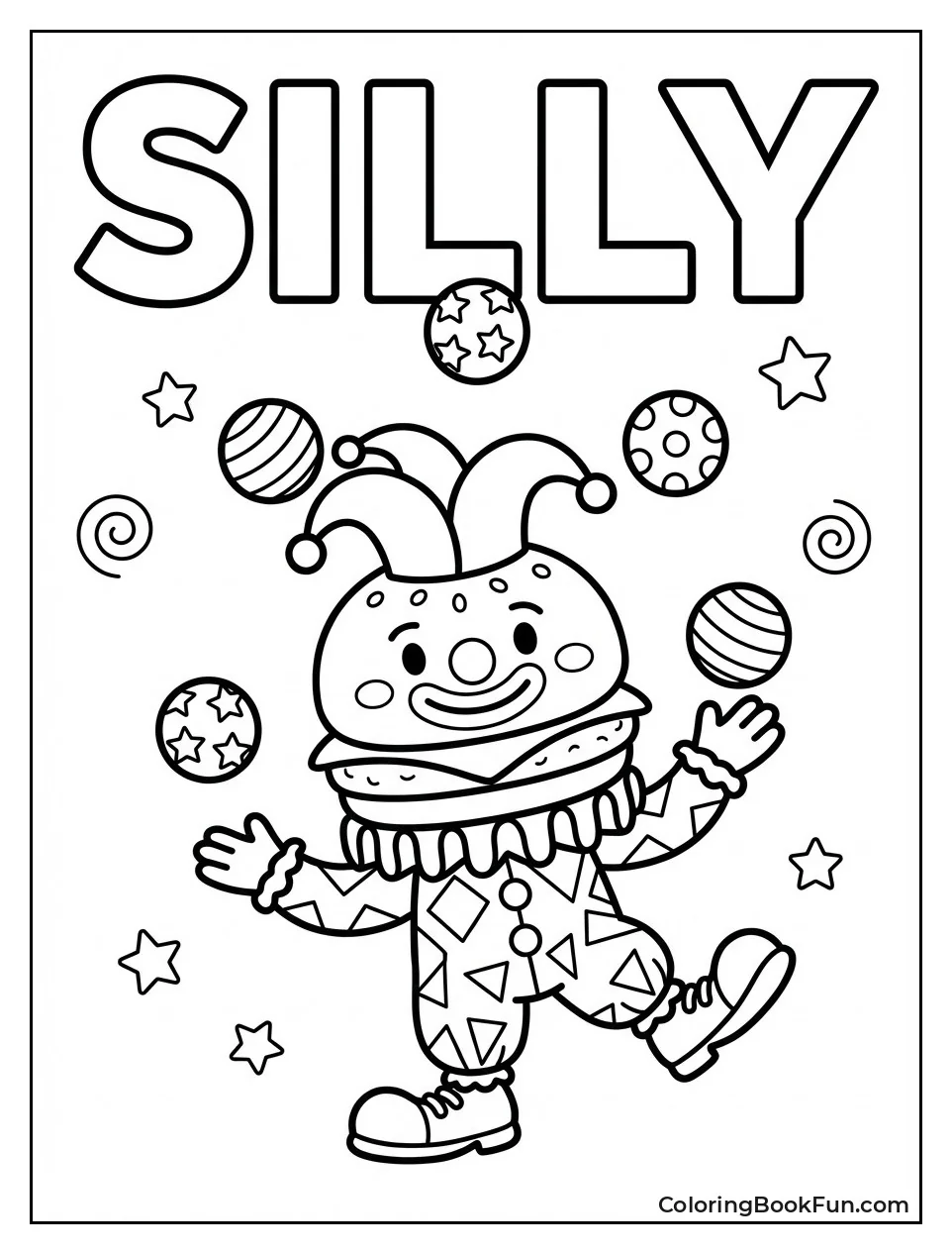 Clown Juggling Colorful Balls