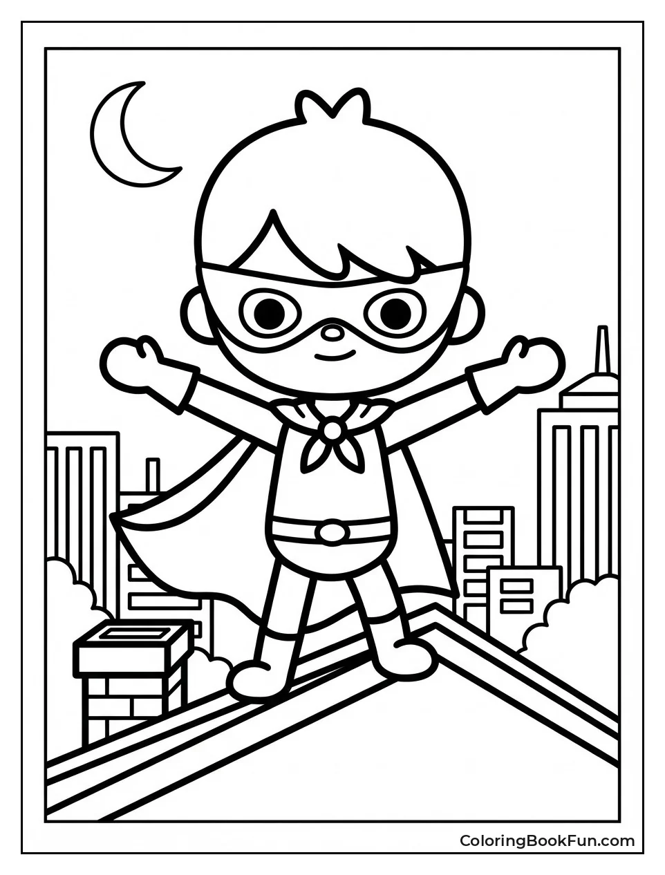 Superhero Posing on Rooftop