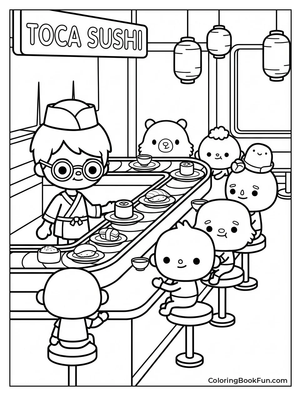 Chef Making Sushi Rolls