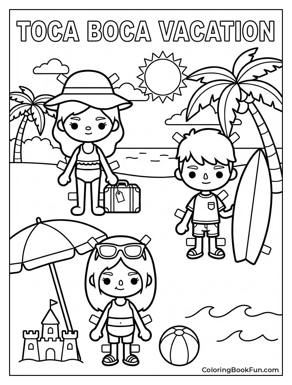 Vacation Toca Paper Dolls