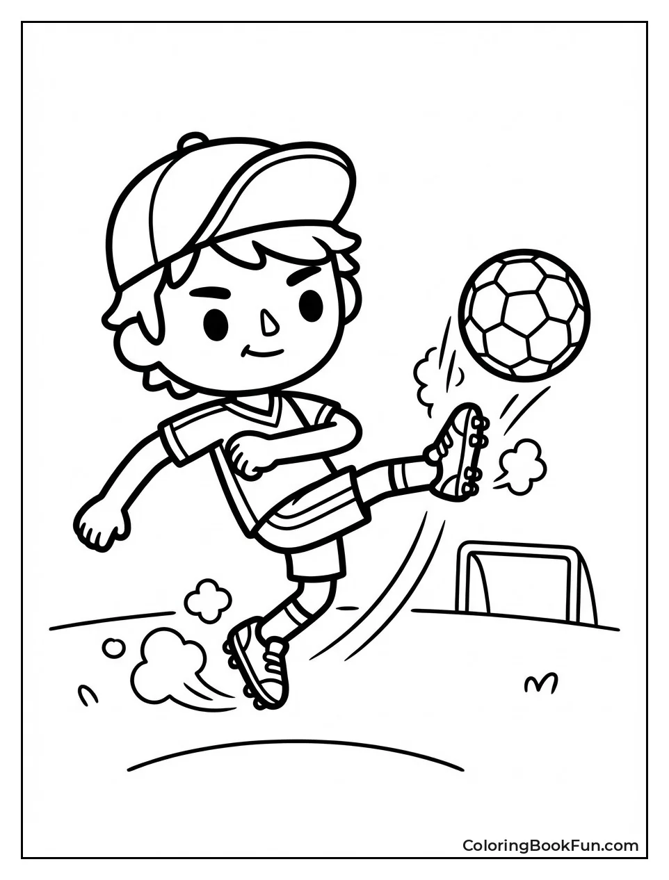 Zeke Kicking Soccer Ball