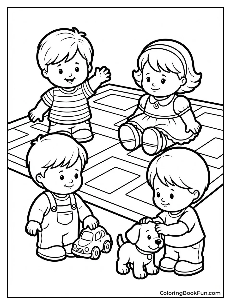 Chunky Toddler Sitting Playfully