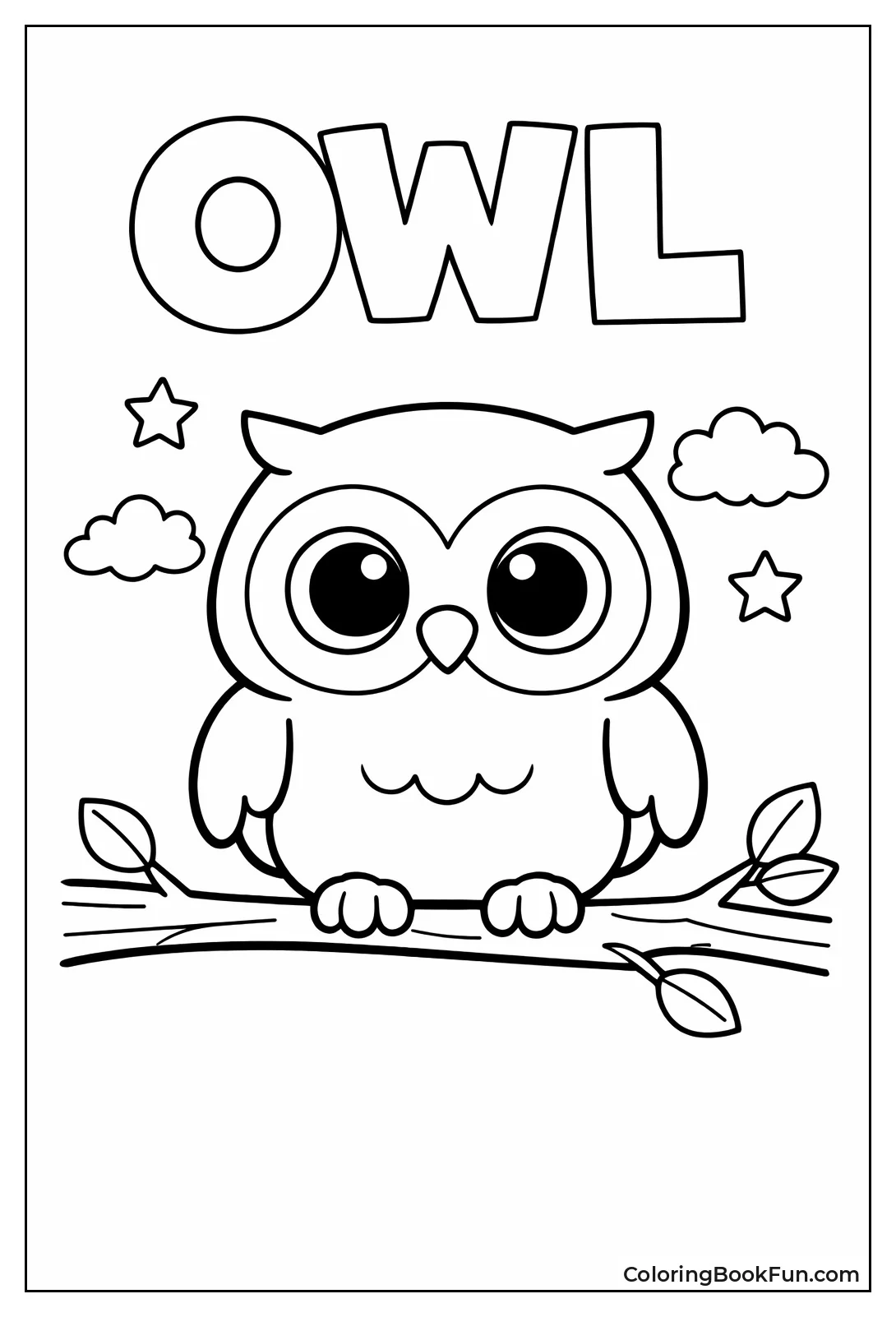 Simple Round Owl Outline