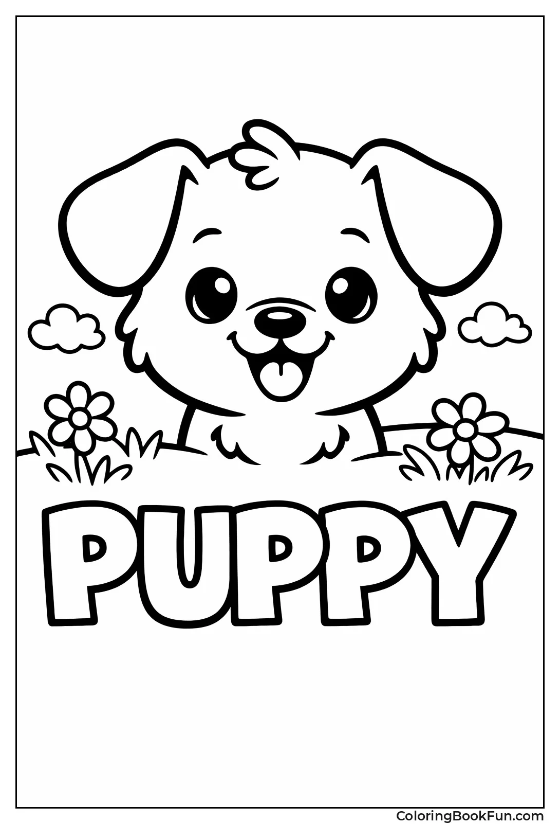 Simple Puppy Face for Toddlers