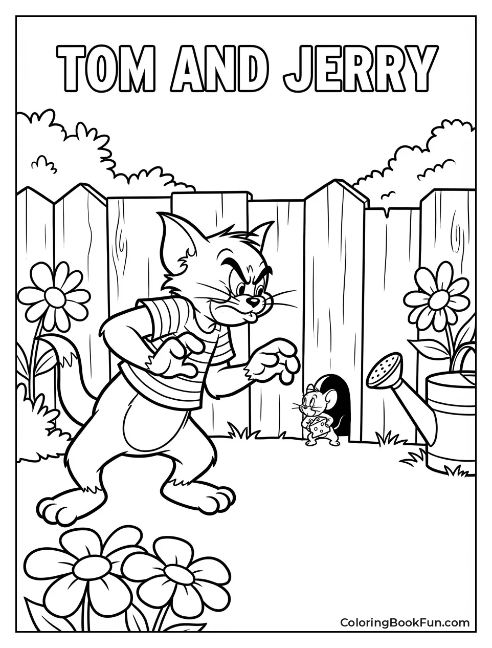 Jerry Hides behind Backyard Fence