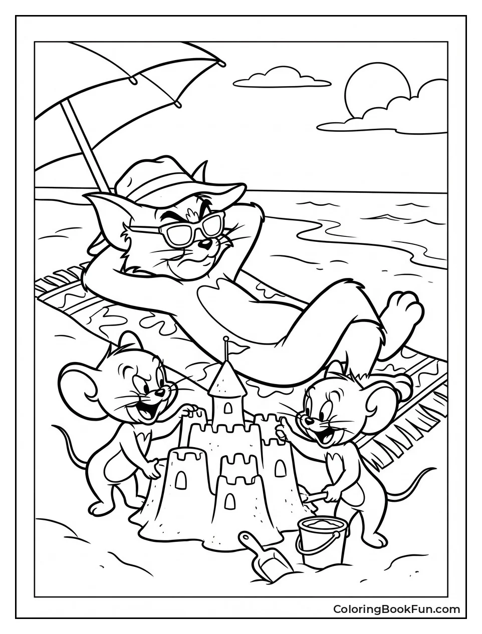 Jerry Builds Tom Sandcastle