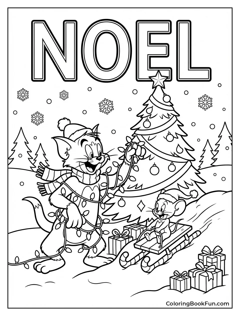 Tom and Jerry Christmas Scene