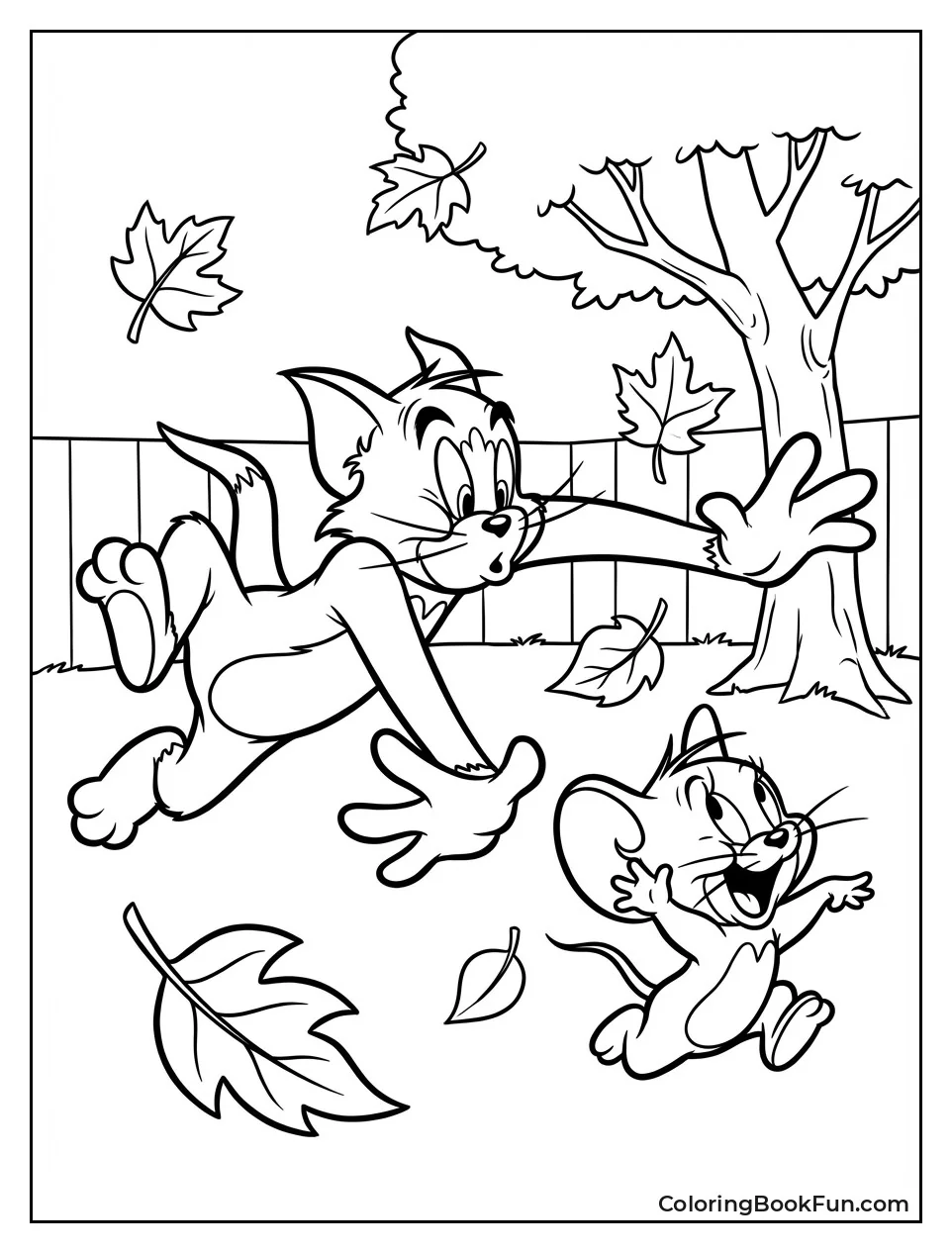 Chase through Falling Leaves