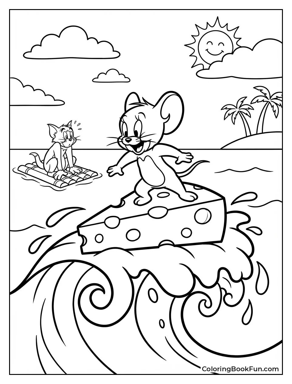 Jerry Surfs Giant Wave