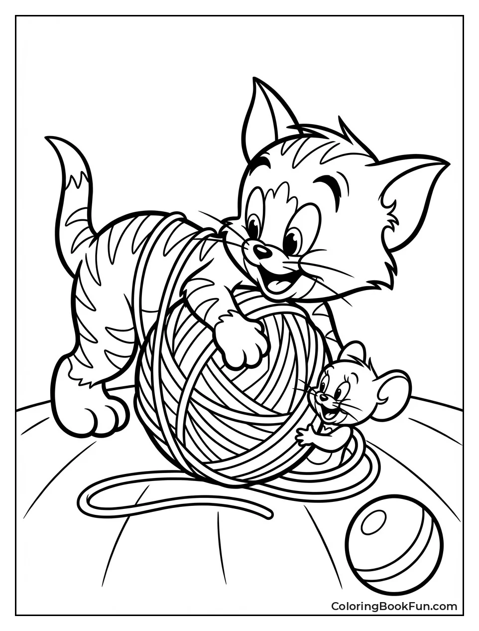Kitten Tom Plays Yarn