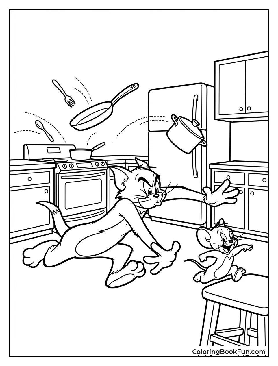 Tom Chases Jerry in Kitchen